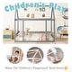 preview thumbnail 4 of 11, Full Size Kids Floor Bed with Wooden House Roof Frame, Safety Guardrails, and Open Front Design