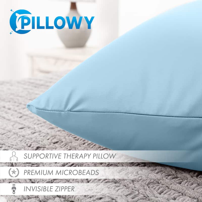 Throw Pillow Cozy Soft Microbead Sweat Baby Blue: 1 Pc