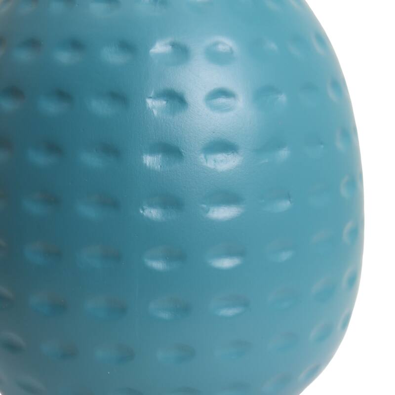 Petite Dimpled Ceramic Table Lamp with Tapered Shade - 12.5" - Teal Blue