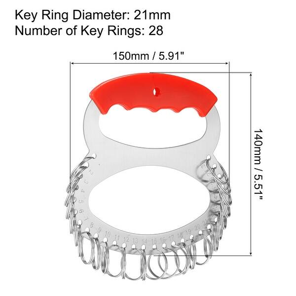 28 Rings Stainless Steel Key Organizer Keyring Holder Management