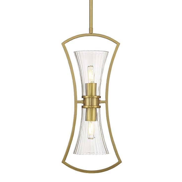 Savoy House 7-9703-2 Bennington 2 Light 9" Wide Multi Light Pendant - Warm Brass