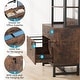 preview thumbnail 12 of 15, Brown/ Black Wood Industrail File Cabinet with Lock, Mdern Bookshelf with 2 Drawers, Etagere Bookcase