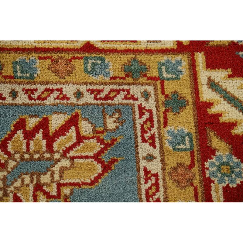 Light Blue Heriz Serapi Oriental Area Rug Handmade Wool Carpet - 8'10" x 11'11"