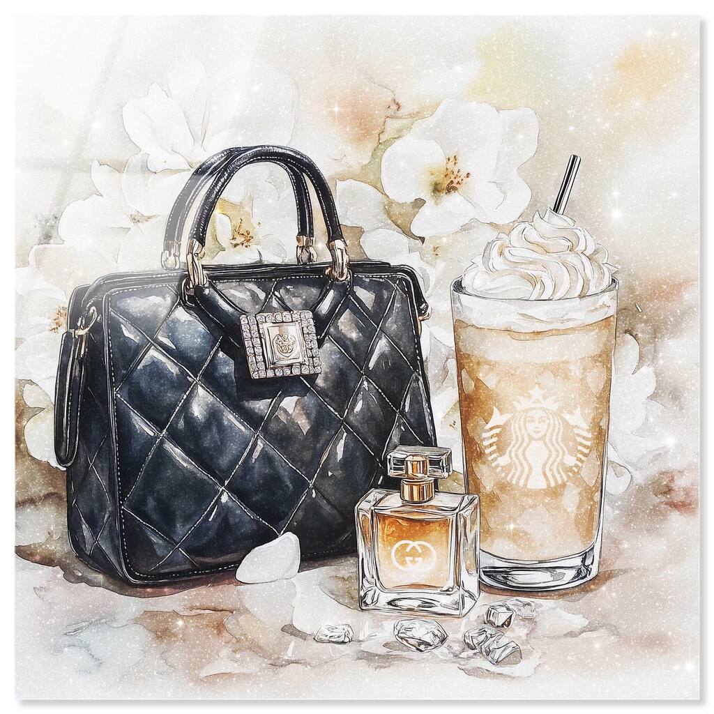 Trinkets and White Floral Acrylic by Art Remedy, Ready to Hang