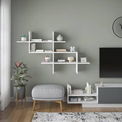 Warren Modern 3-tier Wood Wall Shelf
