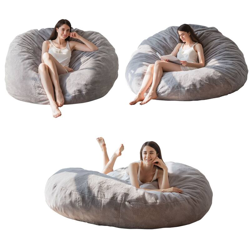 5-foot Giant Round Bean Bag Sofa and Lounger - Large