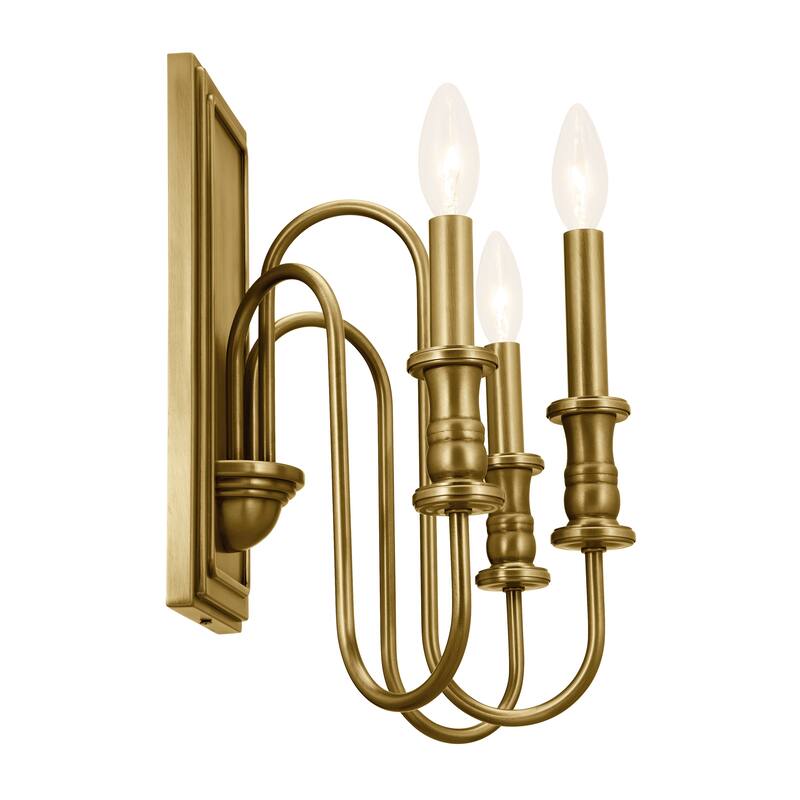 Kichler Lighting Karthe 13 inch 3-Light Wall Sconce Natural Brass