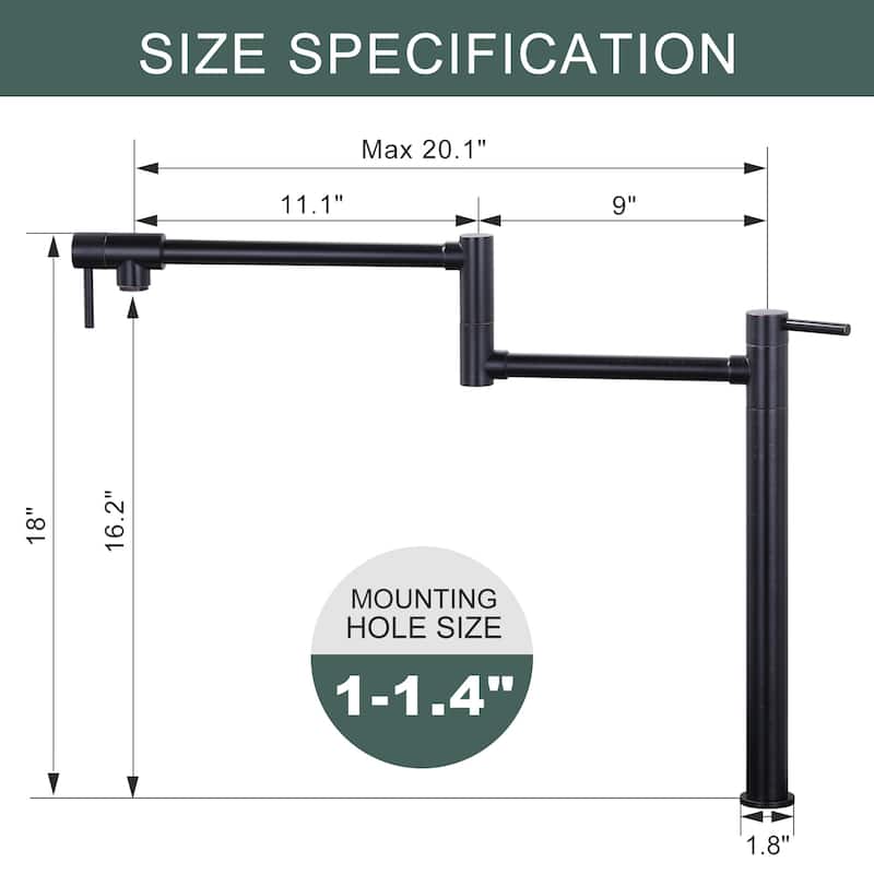 WOWOW Deck Mount Pot Filler Folding Faucet