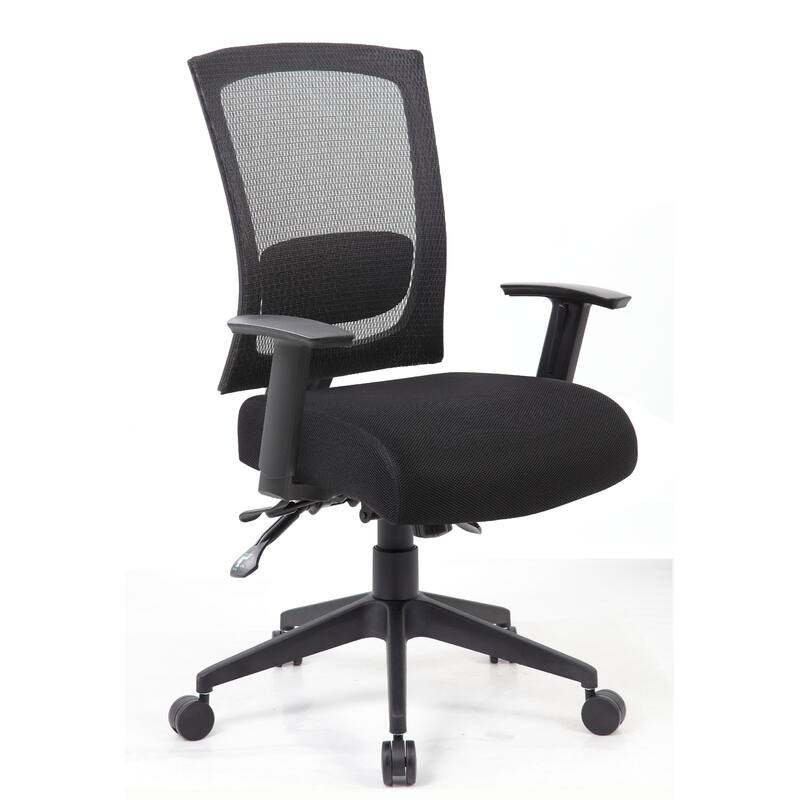Oyo Rolling Task Chair with Seat Slider and Lift, Black Mesh Back