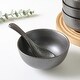 preview thumbnail 3 of 5, Stone Lain Valencia Bowls and Spoons Serving Set Porcelain, Metallic Grey