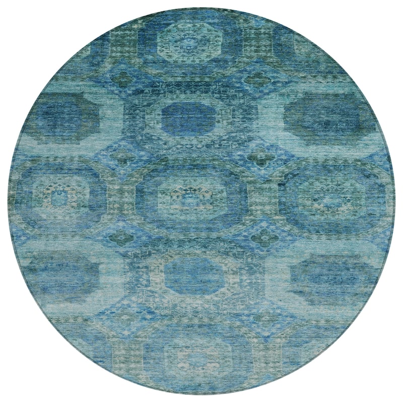 HomeRoots Medallion Transitional Rectangle Outdoor Rug