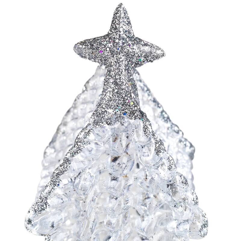 Glittered Acrylic Church Christmas Ornaments - 4.75" - Silver - 4ct