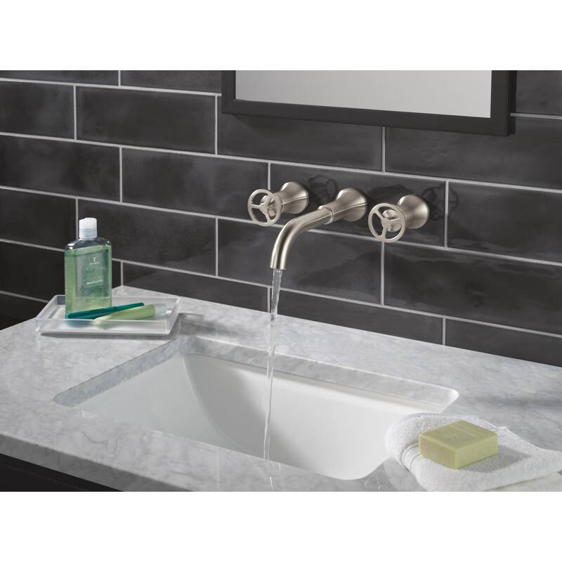 Delta T3554LF-LHP-WL Trinsic 1.2 GPM Wall Mounted Widespread Bathroom - Champagne Bronze
