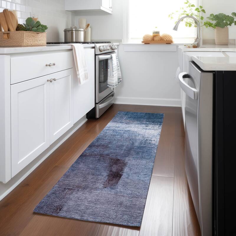 Machine Washable Indoor/ Outdoor Chantille Solid Ombre Rug