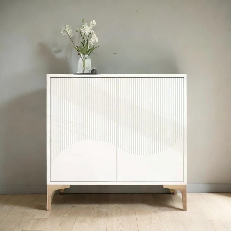 Accent Cabinet with 2 Doors Sideboard Buffet Storage Cabinet Modern Entryway Storage Cabinet with Shelves