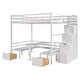 preview thumbnail 17 of 16, Multifunctional Design Full over Full Size Bunk Bed with staircase,the Down Bed can be Convertible to Table Set and Seats.