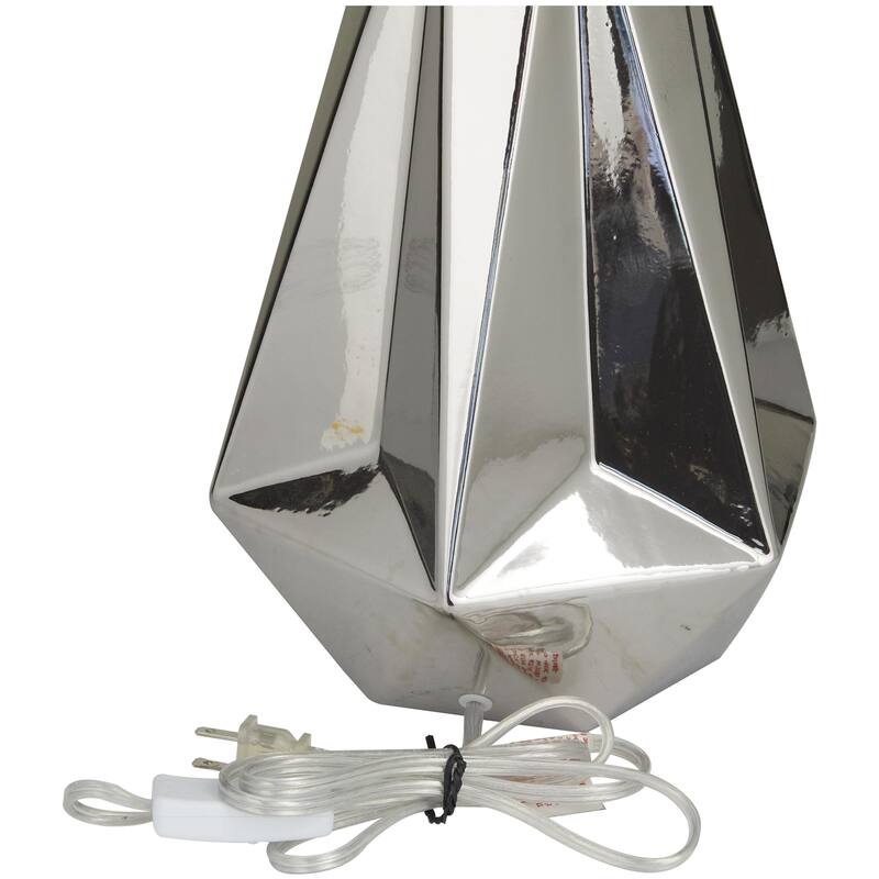 Ceramic Geometric Room Table Lamp - White, Silver, Gold, Black - CosmoLiving by Cosmopolitan