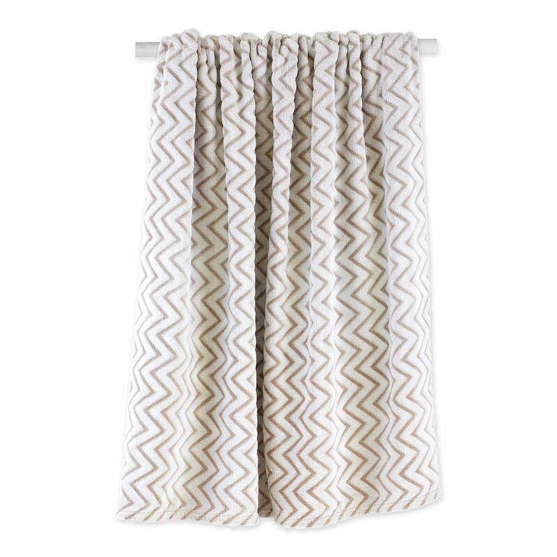 DII Gray Chevron Plush Throw