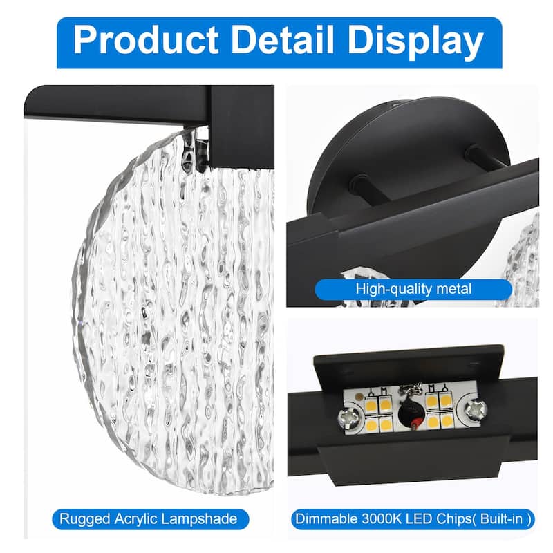 Modern 4-Light Black Vanity Light