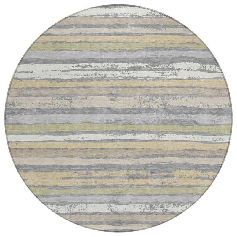 HomeRoots Striped Transitional Rectangle Outdoor Rug