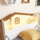 preview thumbnail 16 of 21, Wooden Twin Size Low Loft Bed with House Shape Headboard Built-in LED Lights, Kids Storage Bed with Drawers and Storage Stairs