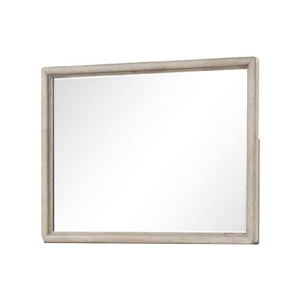 Myna Dresser Mirror, Beveled Glass, Oak Brown Solid Wood, 34x45 - Oak Brown
