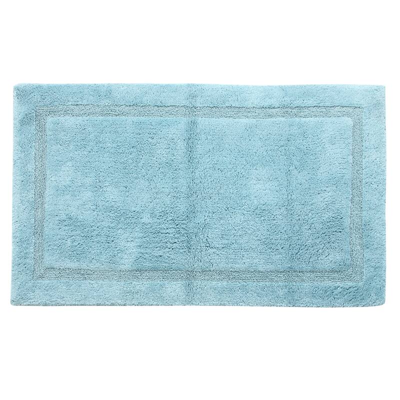 Saffron Fabs Cotton Regency Bath Rug - Arctic Blue - 21 x 34