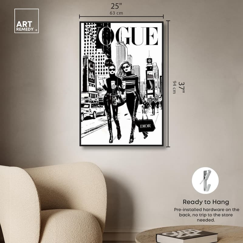 Shopping Gals Cover II Canvas by Art Remedy