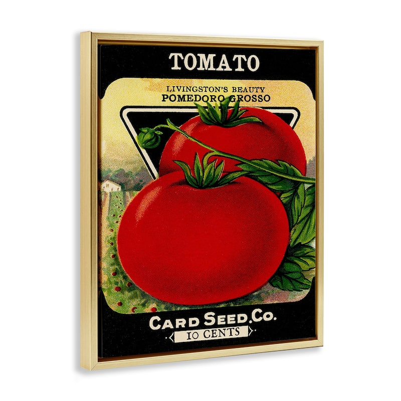 Stupell Vintage Garden Tomato Framed Floater Canvas Wall Art Design By Lil' Rue