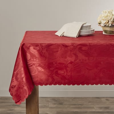 Violet Linen European Rose Pattern Tablecloth