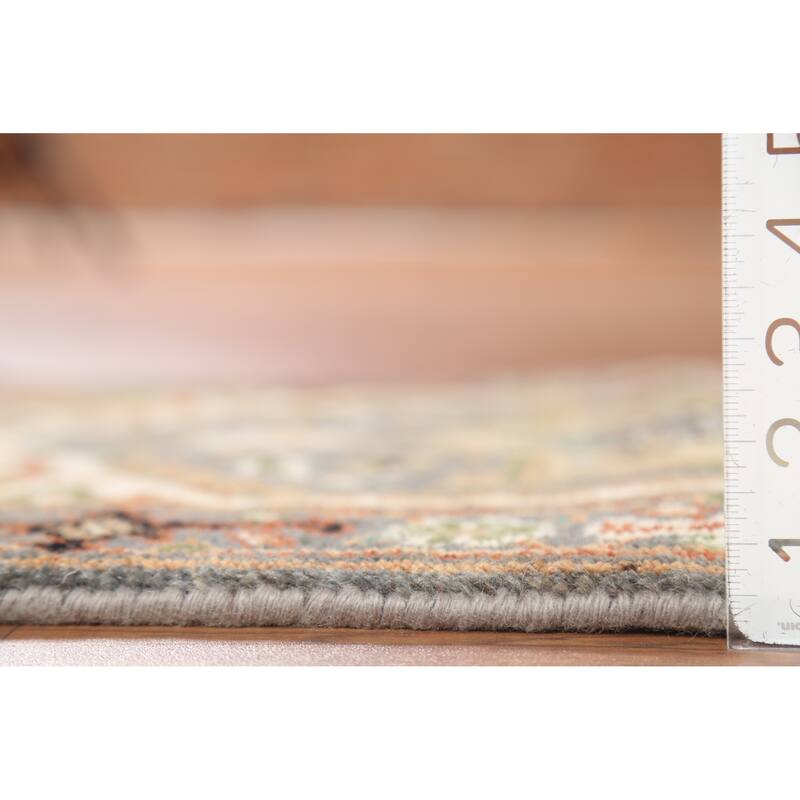 Grey Heriz-Serapi Indian Accent Rug Hand-Knotted Wool Carpet - 2'0"x 3'0"