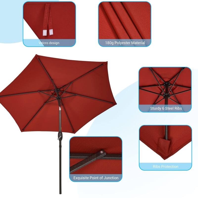 Bonosuki 7.5-foot Waterproof Sunshade Canopy Patio Umbrella