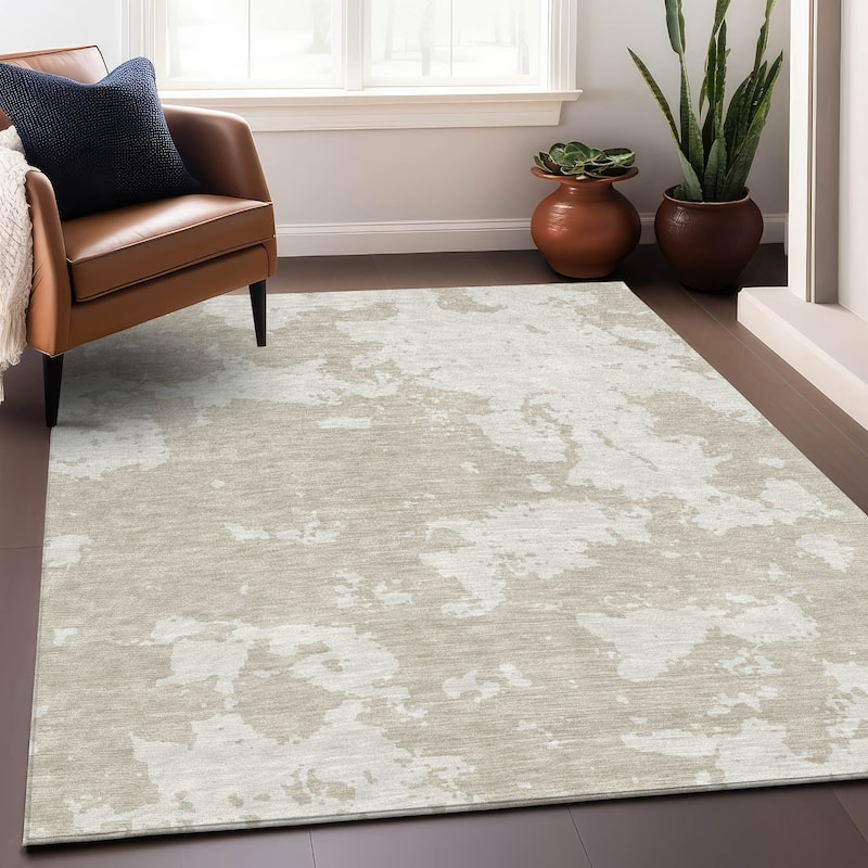Premium Washable Super Soft Absstract Contempo Mayfield Rug - Beige - 9' x 12'