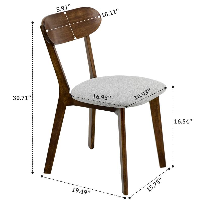Solid Wood Dining Chairs Set of 2, Mid Century Modern Dining Chairs with Upholstered for Dining Room, Kitchen