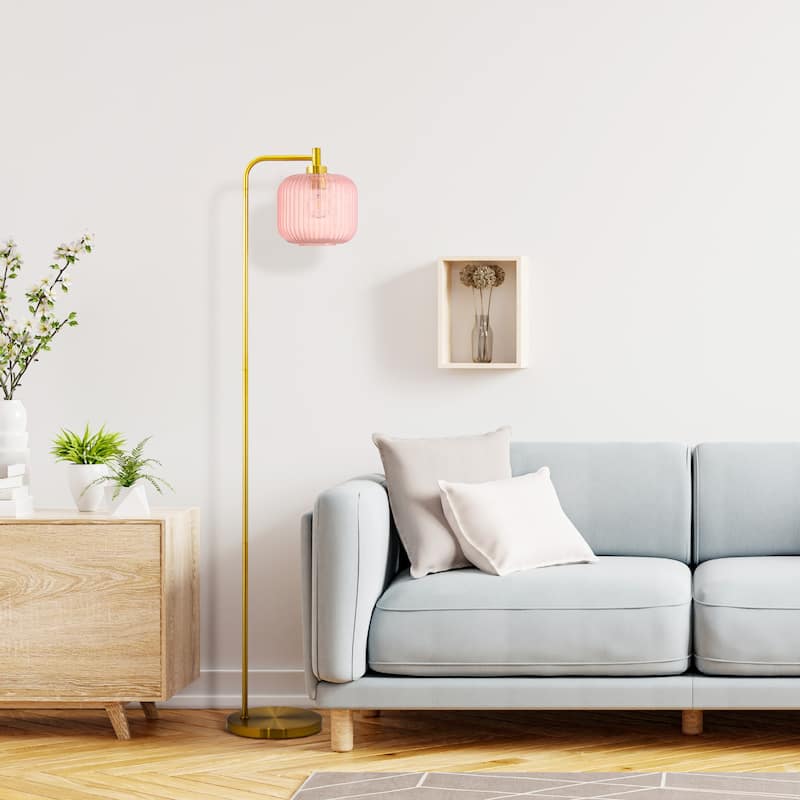 Frederick River of Goods Gold Metal and Glass Candlestick Floor Lamp