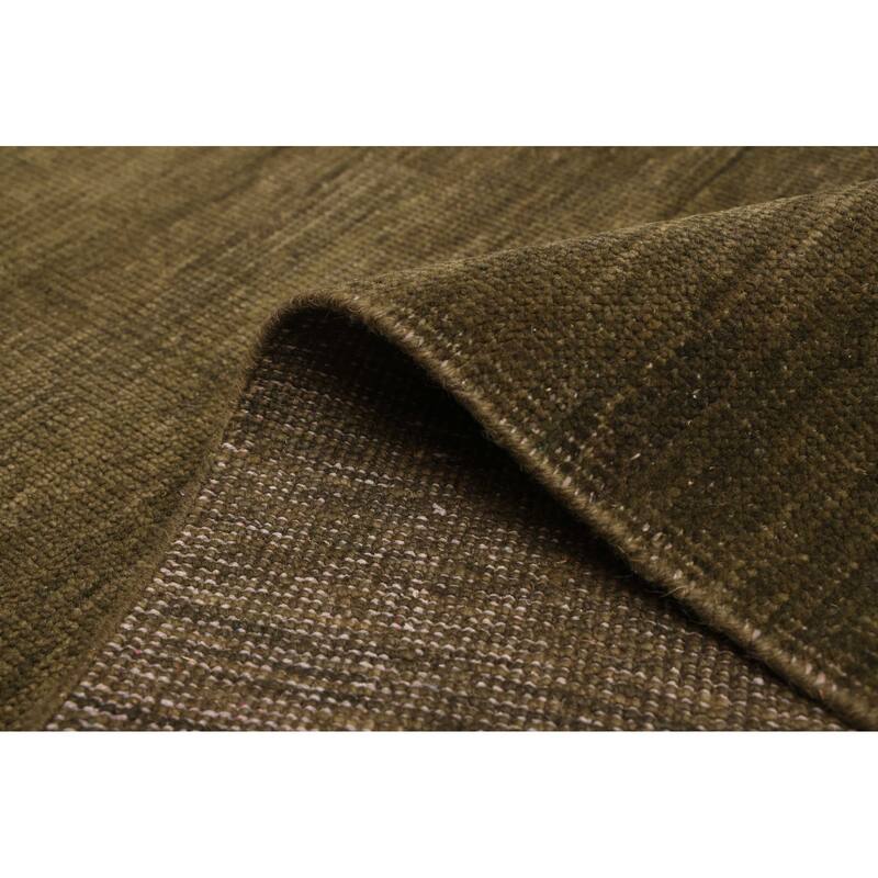 ECARPETGALLERY Hand-knotted Pak Finest Gabbeh Dark Olive Green Wool Rug - 7'10 x 9'11