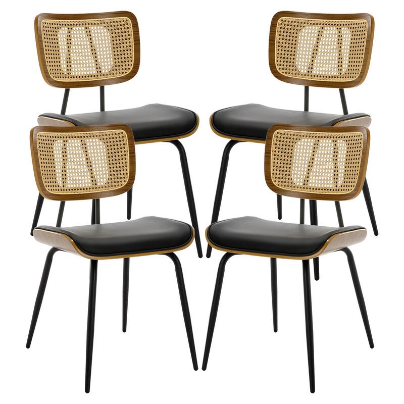 Faux Leather Upholstered Dining Chairs Set of 2/4 - 33.5"H x 19.3"W x 23"D