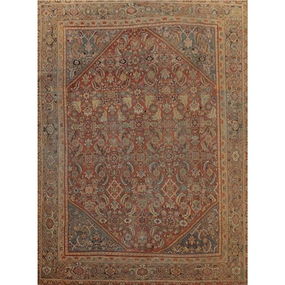 Hand Knotted Oriental 100% Wool Carpet Traditional Floral Oranges & Rust Sultanabad Area Rug - 10' 7'' X 10' 0''