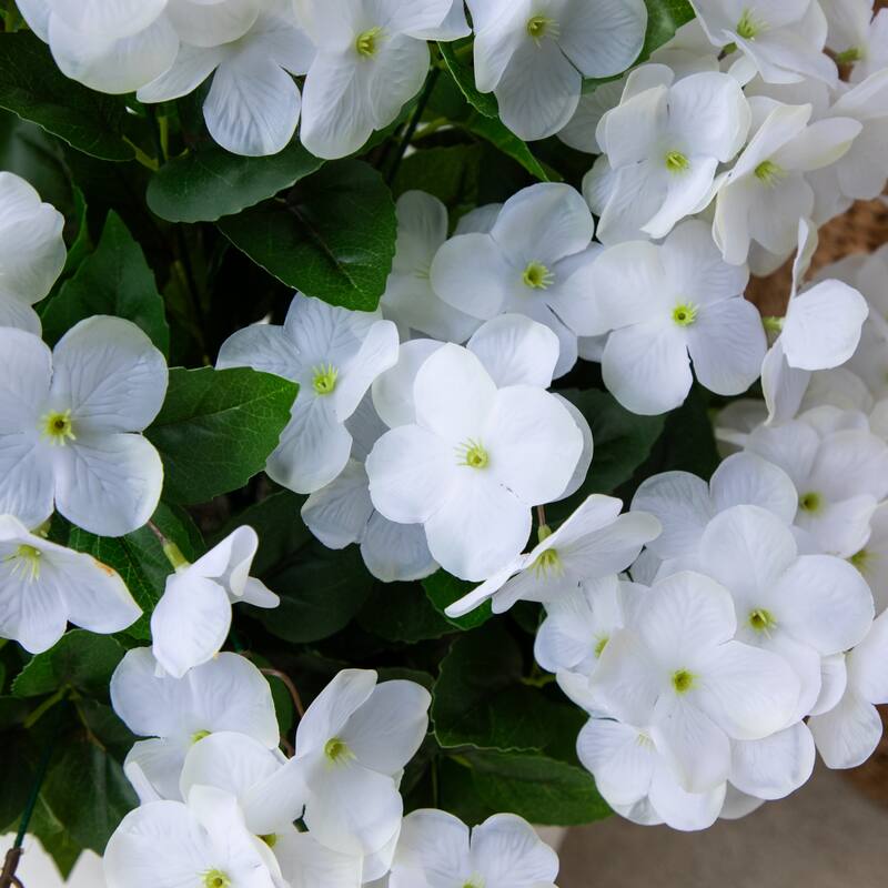 19-in UV Resistant Artificial Hydrangea Bush - Set of 3