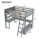 preview thumbnail 20 of 22, Solid Wood Loft Bed with Bulit-in Desk and LED Light, Full Size Loft Bedframe with Storage Bench, Shelves, 2 Drawers & USB Port