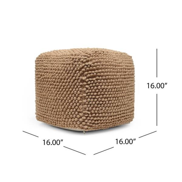 dimension image slide 5 of 6, Stekar Boho Handcrafted Tufted Fabric Cube Pouf by Christopher Knight Home