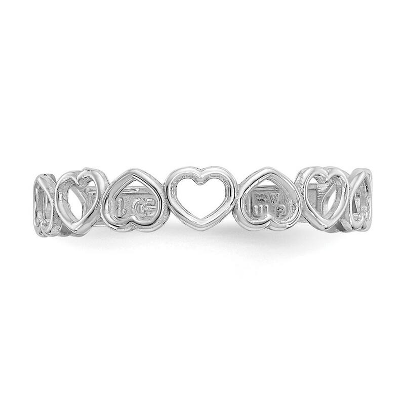 14 karat White Gold Open Hearts Adjustable Toe Ring