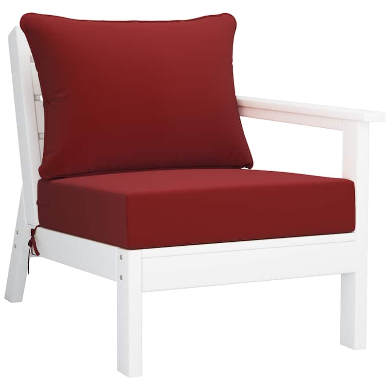 Polytrends Birchwood All Weather HDPE Outdoor Patio Deep Seating White Loveseat (2-Piece)