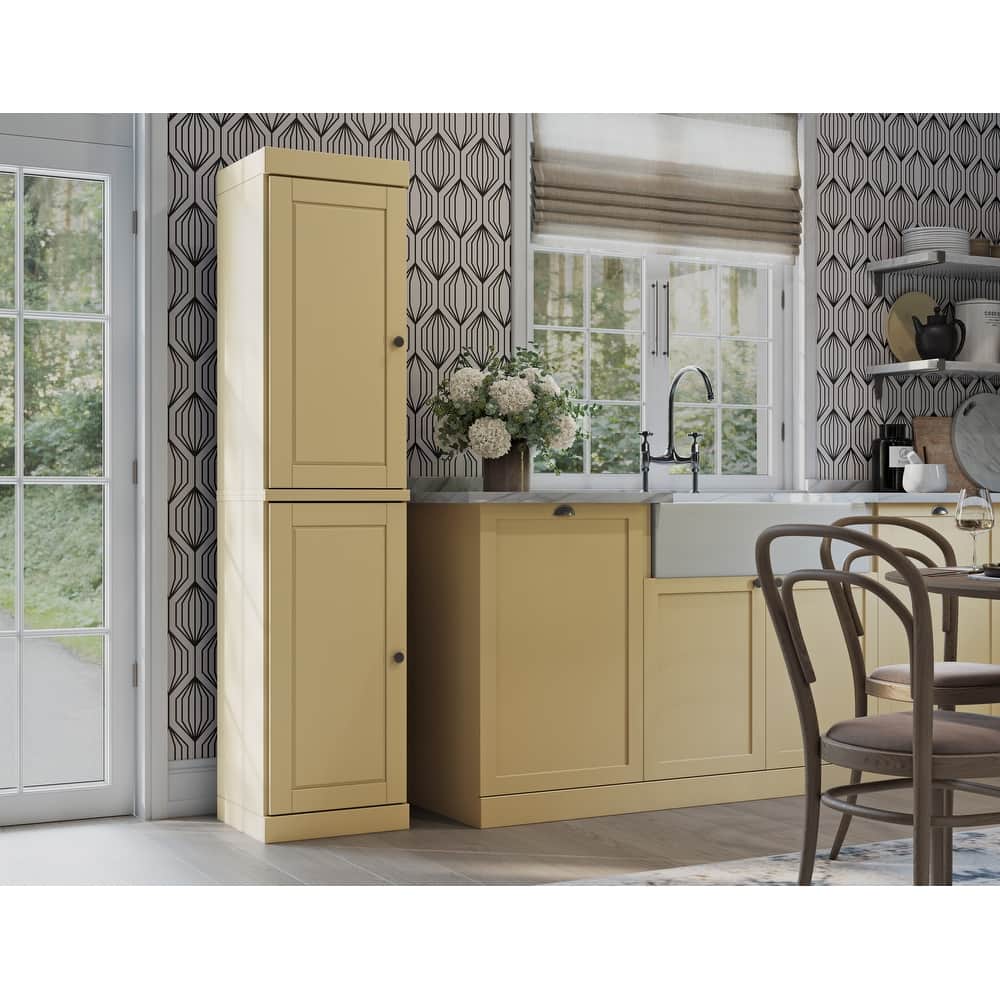 100% Solid Wood Tall Kitchen Pantry Cabinet with Doors & Adjustable Shelves, 16.5" W x 71.5" H, Palace Imports