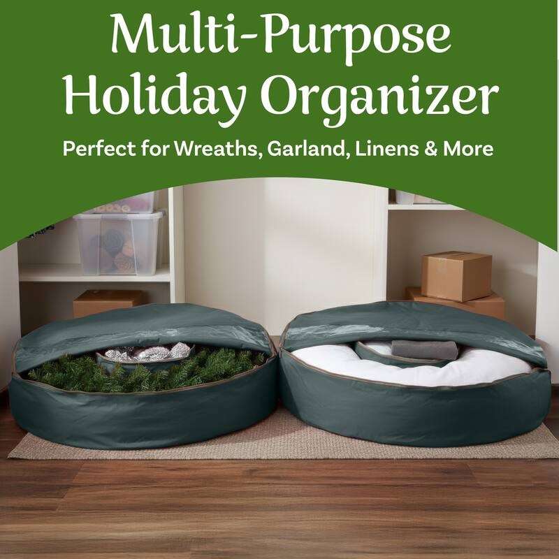 Elf Stor Ultimate Green Holiday Christmas Wreath Storage Bag For 48" Wreaths