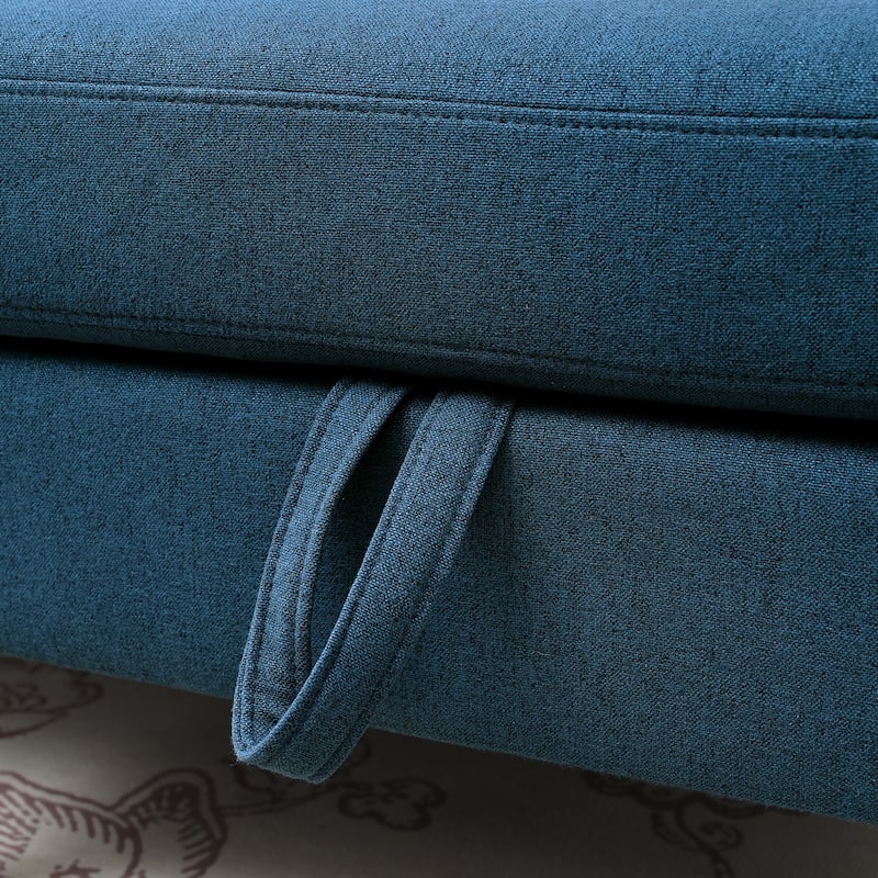 74.8" Fabric Sofa with Storage and Solid Wood Frame, 660lb Capacity