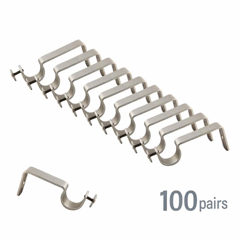 InStyleDesign Single Brackets for 1" Rod ( 100 pairs ) - Satin Nickel