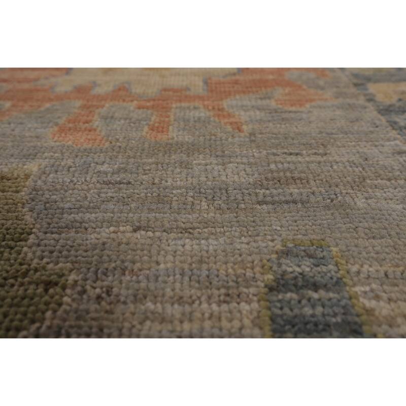 Oushak Turkish Large Area Rug Floral Hand-Knotted Wool Carpet - 10'1"x 14'0"