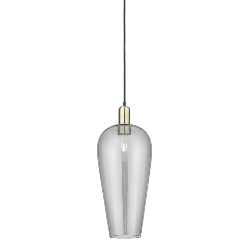 Innovations Lighting 716-1P-20-8 Chelsea Pendant Chelsea 8" Wide Mini - Black Antique Brass / Light Smoke Deco Swirl
