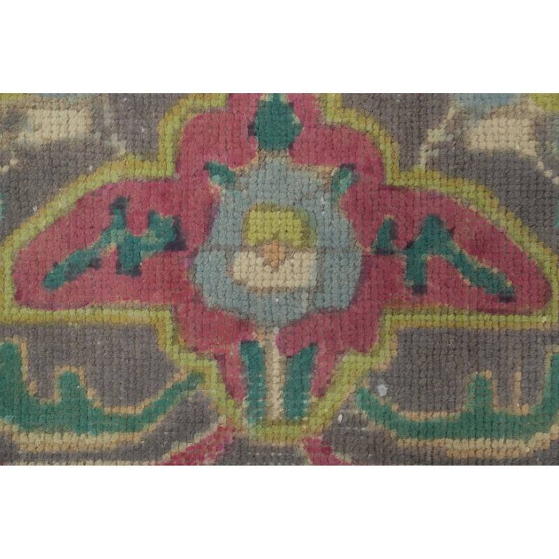 Hand Knotted Oriental 100% Wool Carpet Traditional Floral Pink Tabriz Area Rug - 12' 5'' X 9' 6''